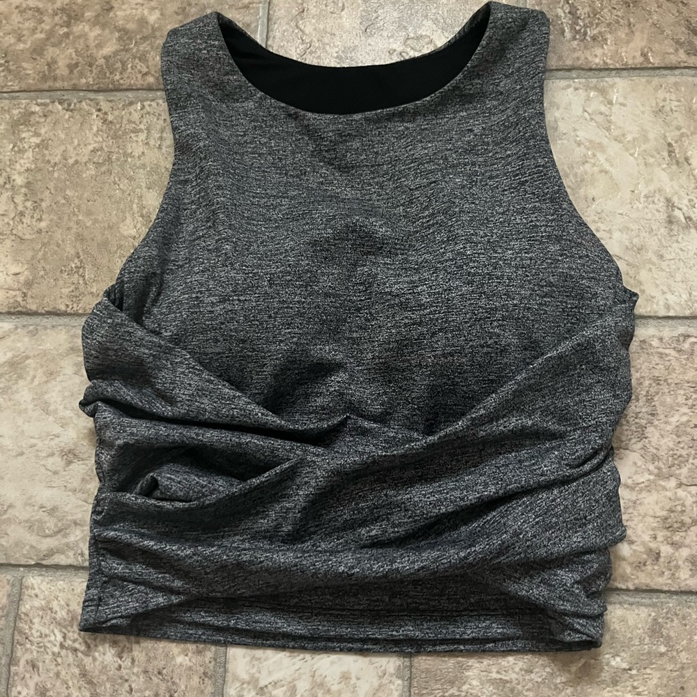 XEXYMIX high neck tank top. Gray, size small, with pads
